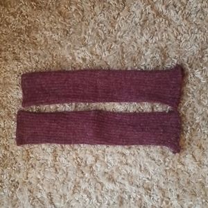 Ribbed Maroon Leg Warmers